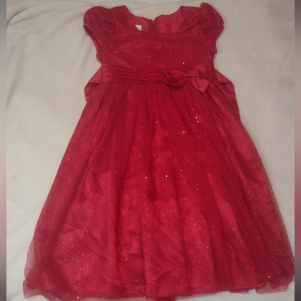 Girl’s Red Sparkly Christmas/Valentines Dress Size 6 Bonnie Jean
